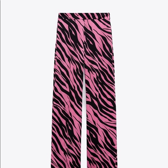 Zara Pants & Jumpsuits Zara Animal Print Satin Trousers Poshmark
